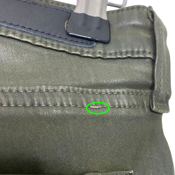 AG Adriano Goldschmied Jeans Womens 27 Green Legging Ankle Faux Leather Pants - Picture 9 of 15